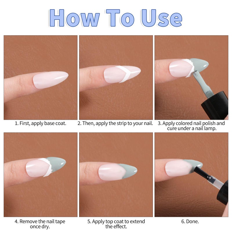 Skrfren 40 Sheets French Tip Nail Stickers for Nails Art Designs, 4 Designs Self-Adhesive Nail Tips Guides French Manicure Nails Art Stickers for Women Girls DIY Manicure Home Use(1PCS Tweezer,1620pcs) - Image 3